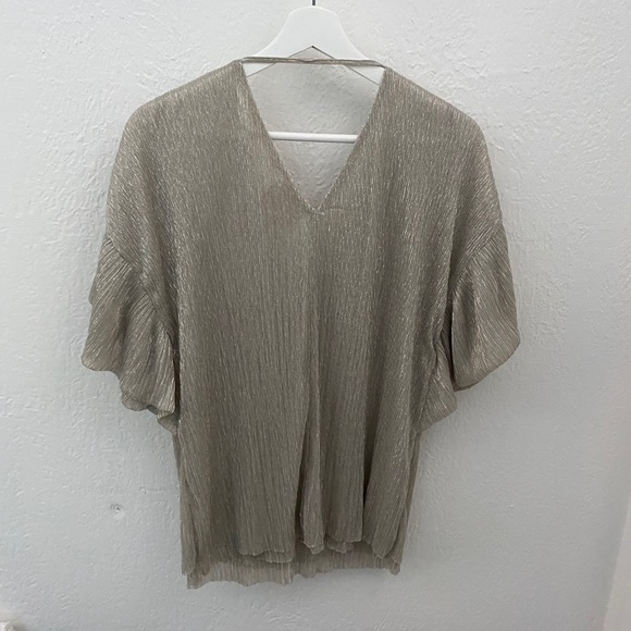 Anthropologie sparkly shiny metallic top - Picture 5 of 6